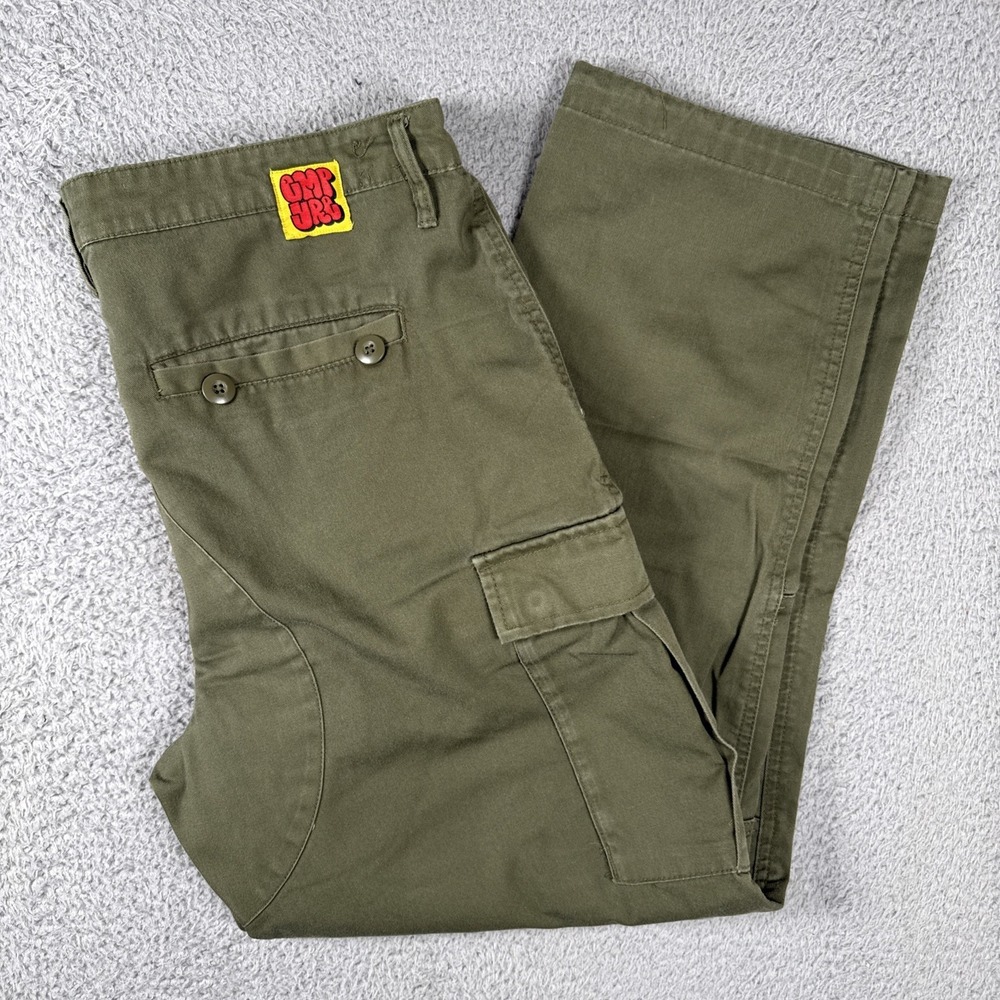 Empyre Cargo Pants Mens 34 (38x28) Green Relax Fit Workwear Double Knee ***READ